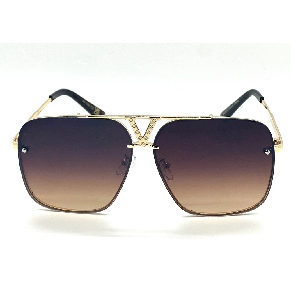Men Sunglasses Designer‎ Fashion Style Outdoor Driving Style Luxury Flat Brown
